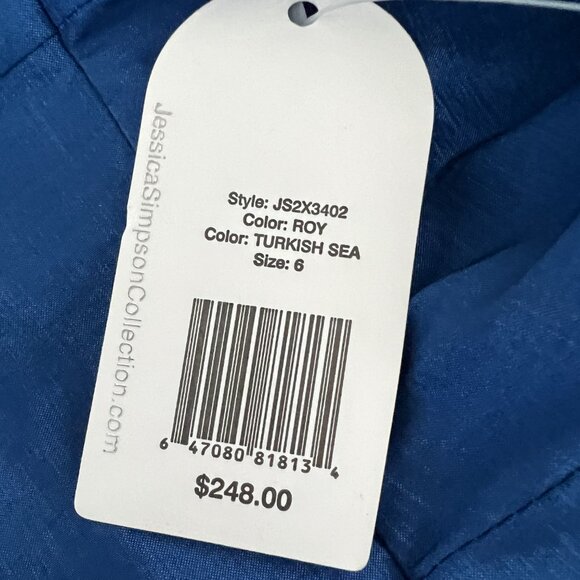 ON SALE $75 WINTER FORMAL GOWN BY JESSICA SIMPSON ROYAL BLUE ONE SHOULDER - Picture 7 of 9